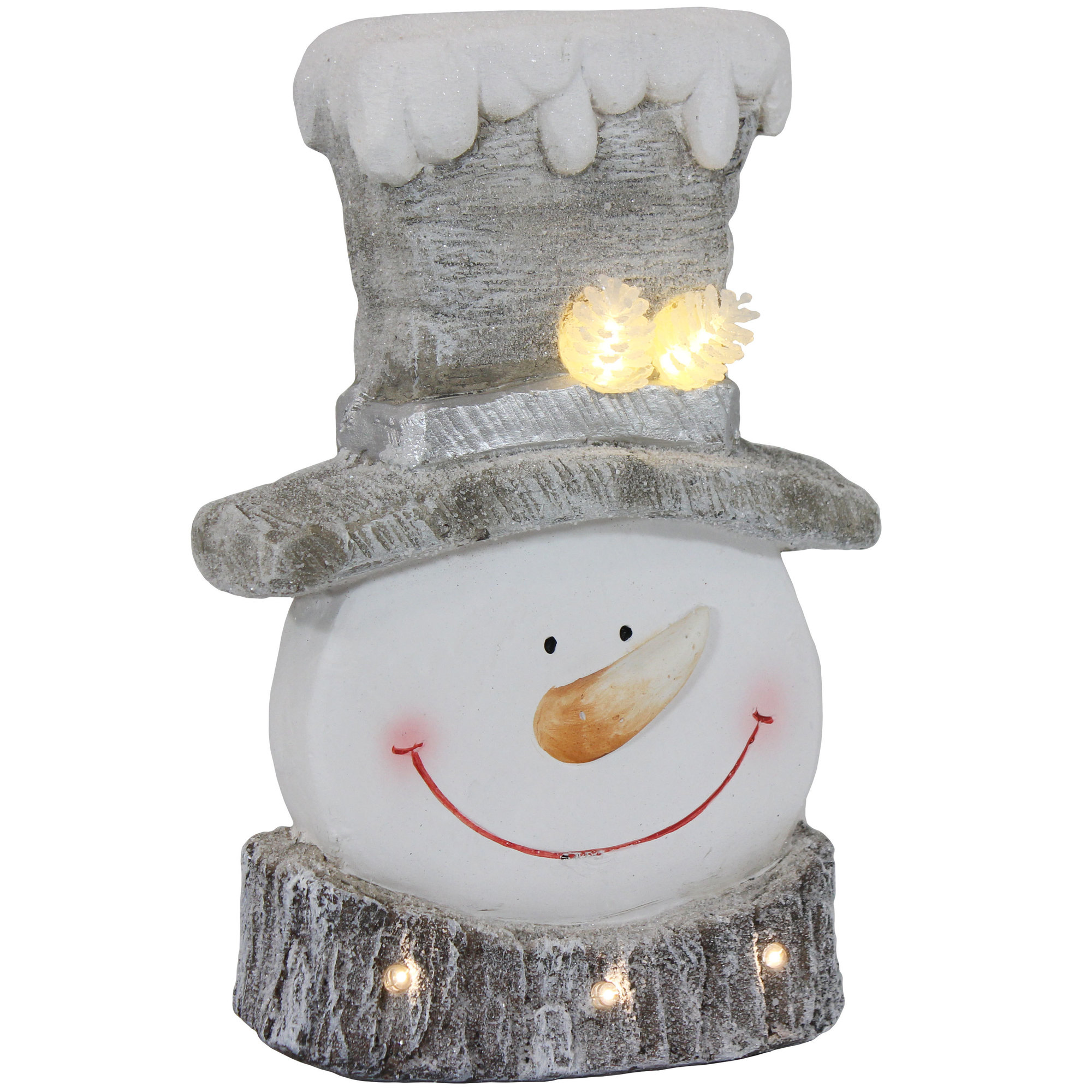 Sunnydaze Decor, Frosty Friend Snowman LED Christmas Statue - 15in., Length 4 in, Width 9.5 in, Height 15 in, Model# ART-050